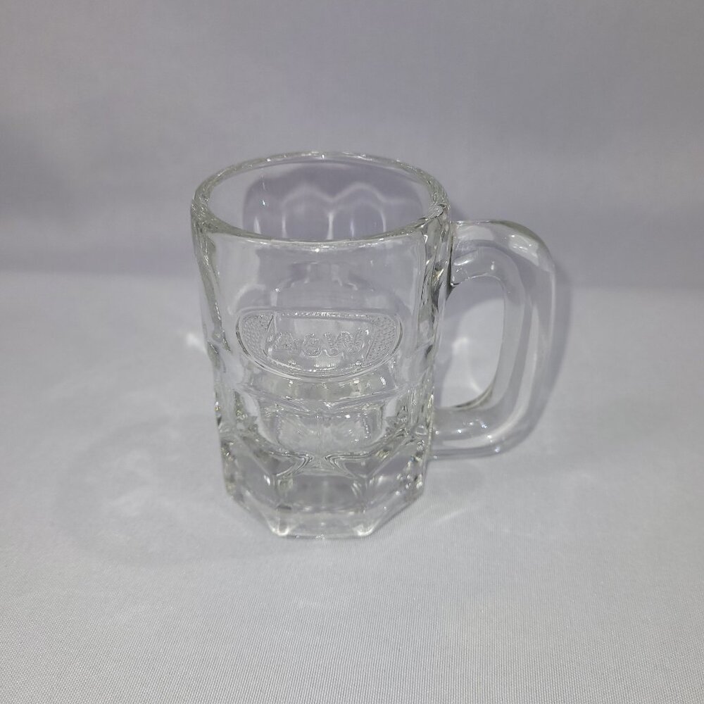 A&W Root Beer Mini Vintage 3.25" Glass Mug Toothpick Holder Restaurant Bear Soda